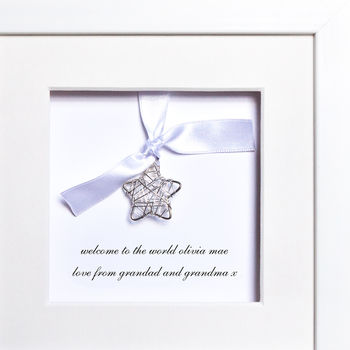 Personalised New Baby Wire Star Box Frame, 4 of 4