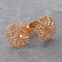 Frost Rose Gold Plated Silver Stud Earrings, thumbnail 7 of 11