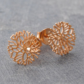 Frost Rose Gold Plated Silver Stud Earrings, 7 of 11