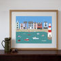 English Seaside Village Art Print, thumbnail 1 of 2