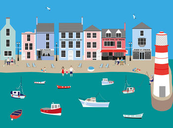 English Seaside Village Art Print, 2 of 2