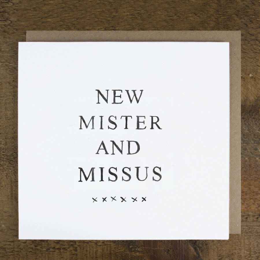 'New Mister And Missus' Card By Zoe Brennan