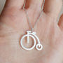 Penny Farthing Necklace In Sterling Silver, thumbnail 2 of 3
