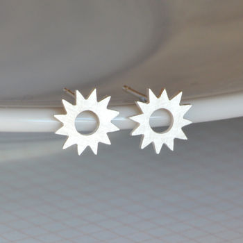 Sunny Earring Studs In Sterling Silver, 2 of 3