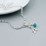 Initial And Birthstone Sterling Silver Bracelet, thumbnail 1 of 4