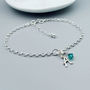 Initial And Birthstone Sterling Silver Bracelet, thumbnail 2 of 4