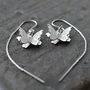 Sterling Silver Butterfly On Threader Chain Earrings, thumbnail 2 of 5