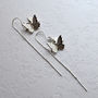 Sterling Silver Butterfly On Threader Chain Earrings, thumbnail 4 of 5