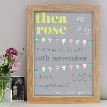Personalised Birth Announcement Print, 3 of 6