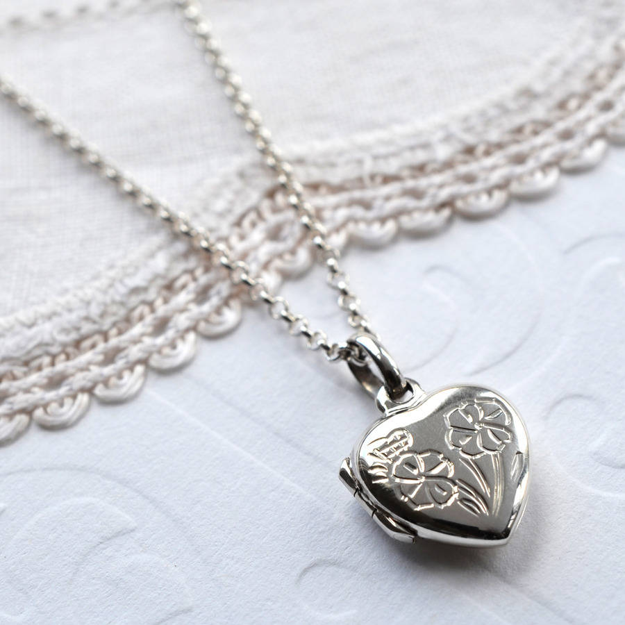 Sterling Silver Sweet Heart Locket Necklace By Martha Jackson Sterling ...