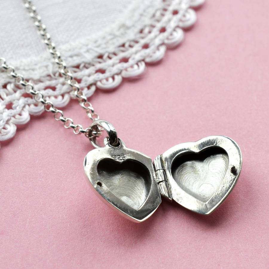 Sterling Silver Sweet Heart Locket Necklace By Martha Jackson Sterling Silver 5146