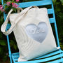 Personalised Silver Heart Tote Bag, thumbnail 1 of 6