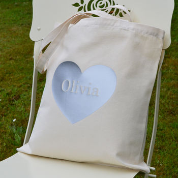 Personalised Silver Heart Tote Bag, 2 of 6