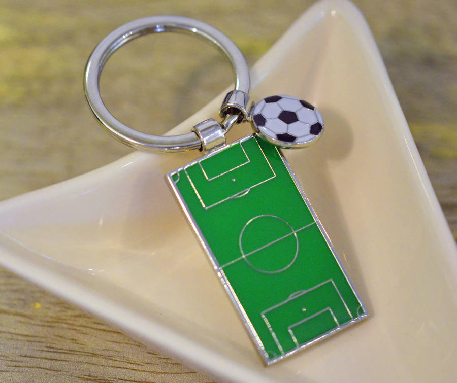personalised football pitch keyring by me and my sport