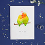 Mr And Mrs Lovebird Anniversary Wedding Valentines Card, thumbnail 1 of 2