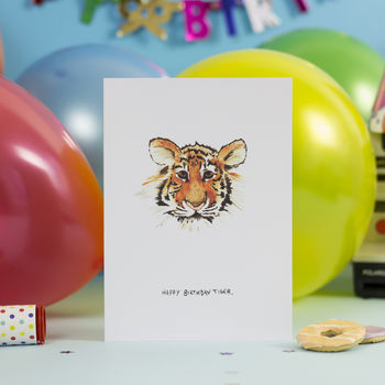 Tiger Happy Birthday Card By Blank Inside | notonthehighstreet.com