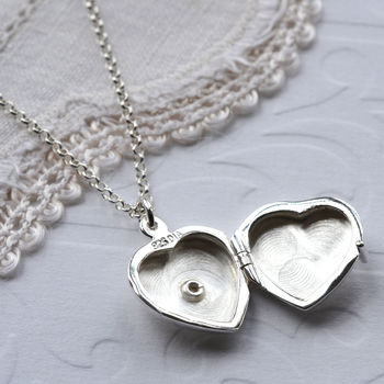 Diamond Kissed Silver Heart Locket, 5 of 12