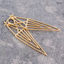 Aztec Geometric Gold Plated Silver Drop Earrings, thumbnail 2 of 4
