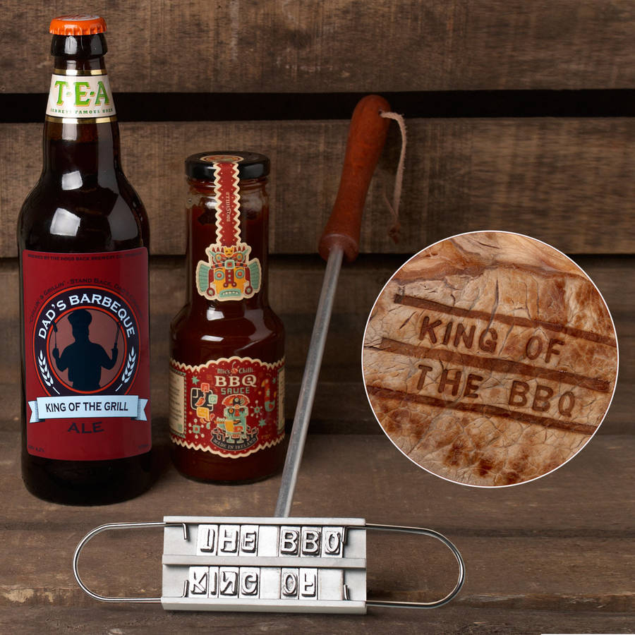 Dad's Bbq Branding Iron Gift Set By Whisk Hampers