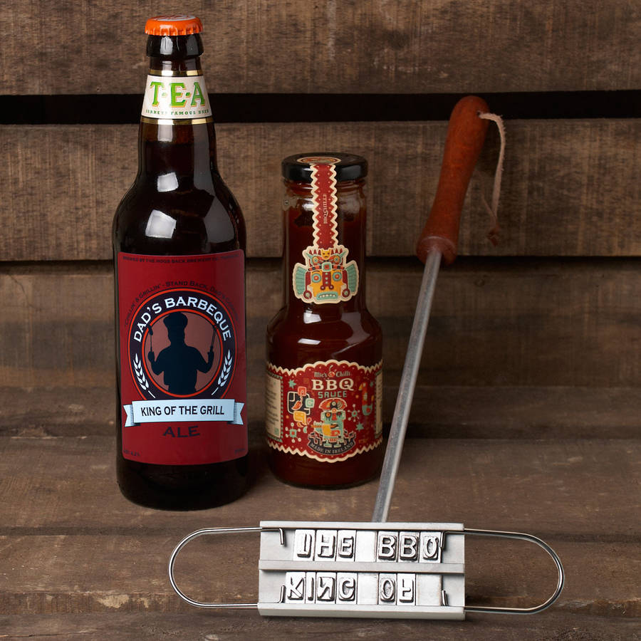 Dad's Bbq Branding Iron Gift Set By Whisk Hampers