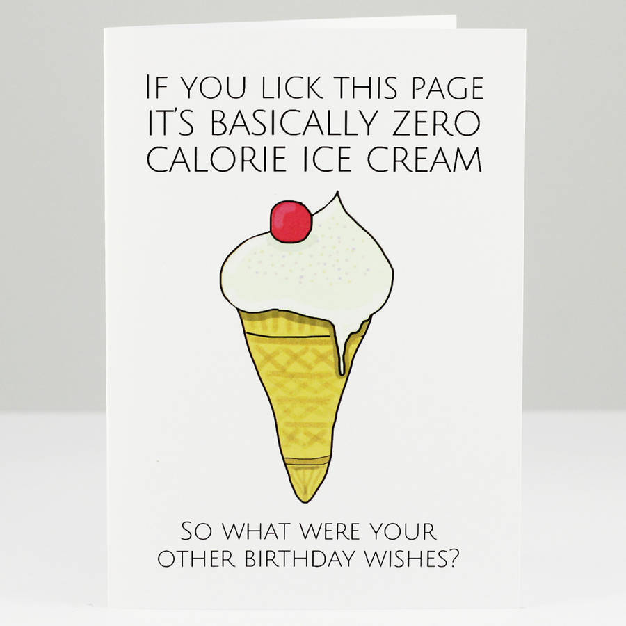 'Zero Calorie Ice Cream' Birthday Card By indieBerries