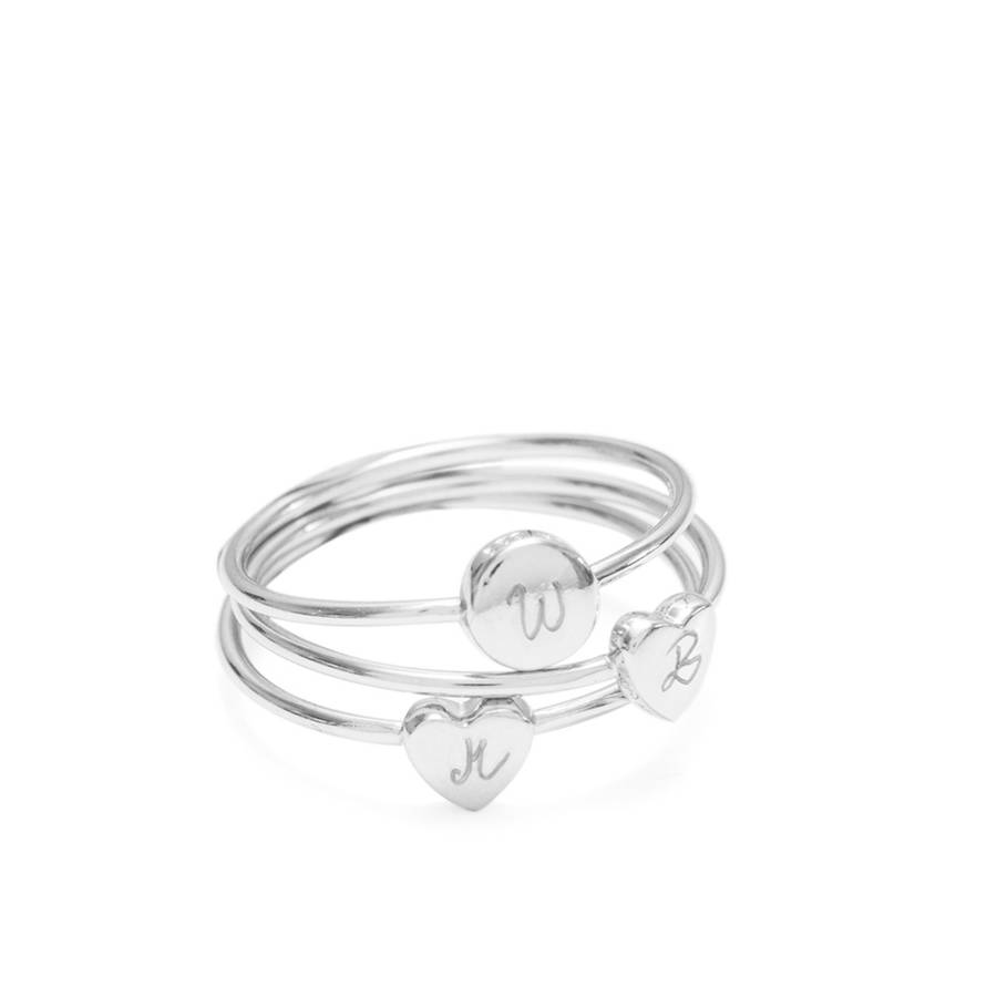 women's personalised sterling silver initial ring by merci maman ...