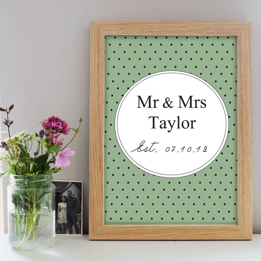 mr & mrs title print by little pieces