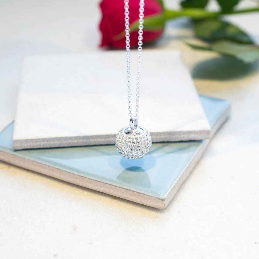 Rose Gold long chain with a “disco ball” pendant. | Ball pendant, Disco ball,  Pendant