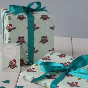 Christmas Owl Gift Wrap, 2 of 6