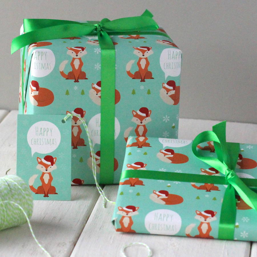 Christmas Fox Gift Wrap, 1 of 7