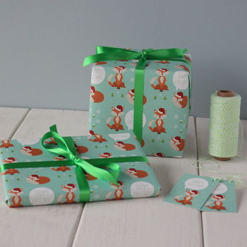 Christmas Fox Gift Wrap, 3 of 7