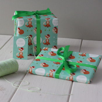 Christmas Fox Gift Wrap, 2 of 7
