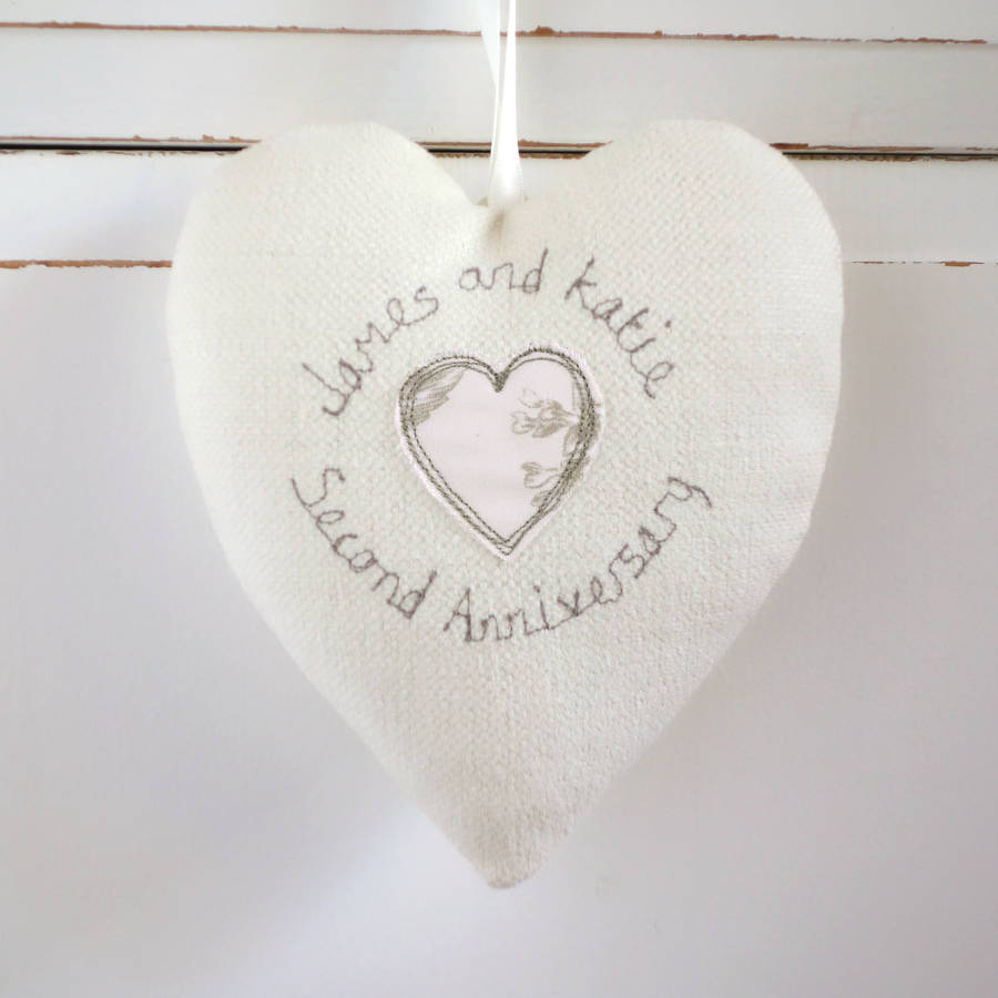 personalised wedding  anniversary  heart  by milly and pip 
