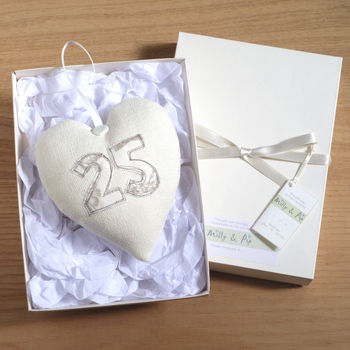 Personalised Hanging Heart Wedding Anniversary Gift, 5 of 12