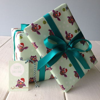 Christmas Owl Gift Wrap, 6 of 6