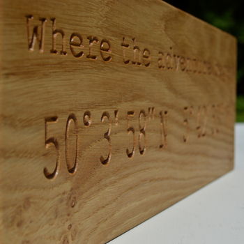Engraved Where The Adventure Began Coordinates Sign, 3 of 6