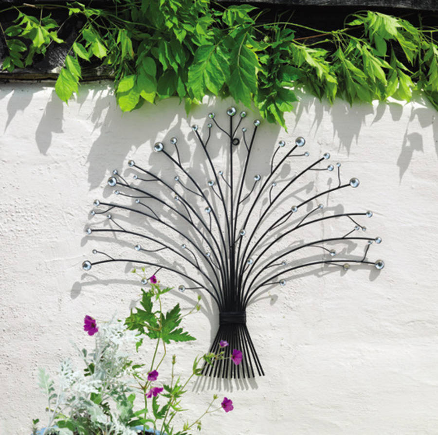 Glass Bead And Metal Bouquet Flower Wall Sculpture By Garden Selections