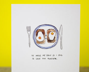 He Made Me Eggs Valentine's Day Card, 2 of 3