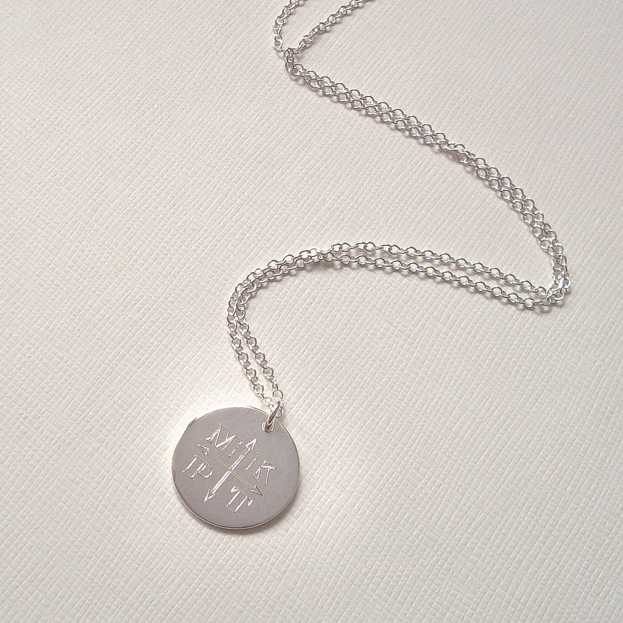 Engraved Monogram Arrows Necklace By Mia Belle | notonthehighstreet.com