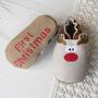 Personalised Rudolph Christmas Baby Shoes, thumbnail 3 of 5