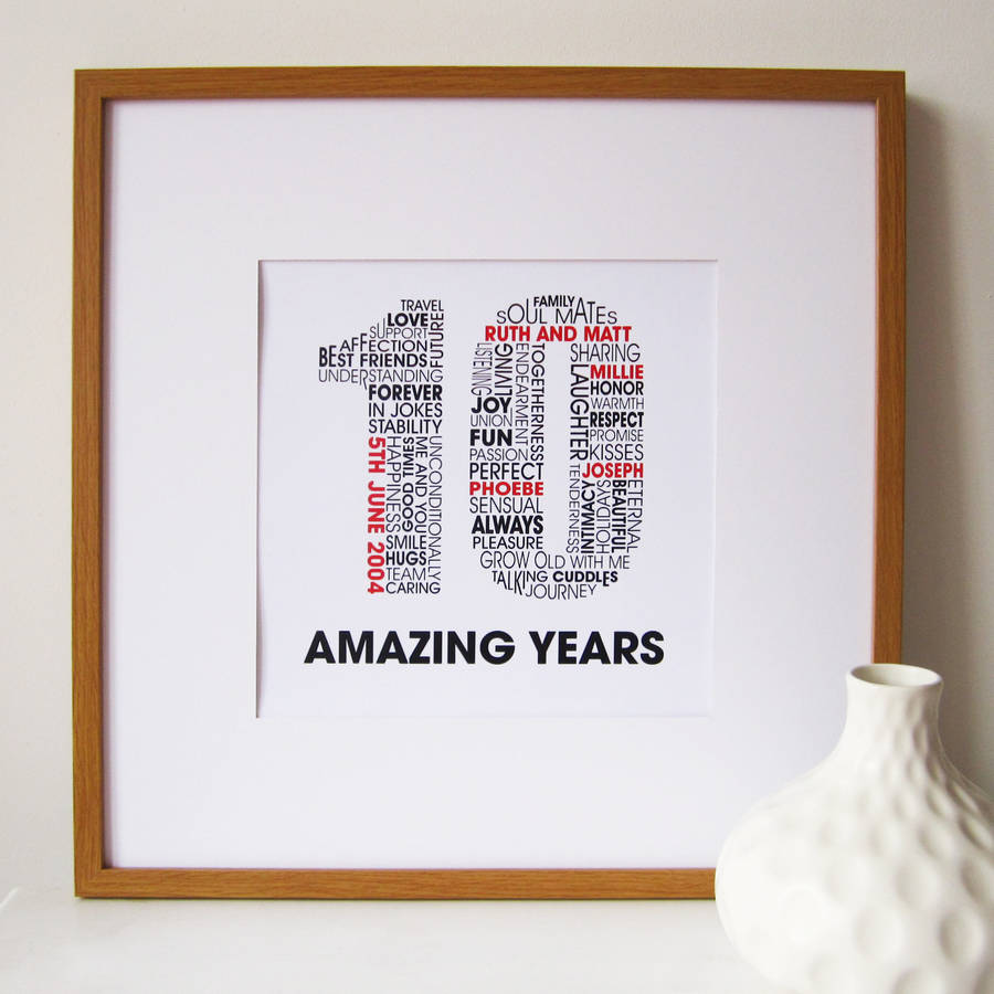 personalised anniversary square print by mrs l cards ...