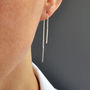 Sterling Silver Trace Threader Chain Earrings, thumbnail 1 of 4