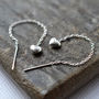 Sterling Silver Heart Threader Chain Earrings, thumbnail 2 of 5