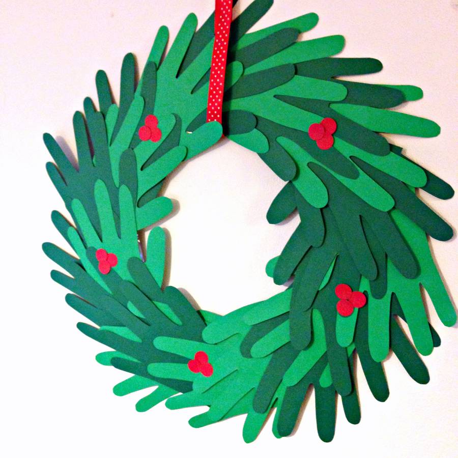 make your own paper handprint wreath by love those prints ...