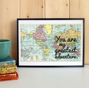 You Are My Greatest Adventure Romantic Map Print By Bookishly ...