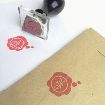 Wax Seal Style Monogram Rubber Stamp, 2 of 4