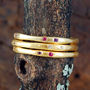 Fine Multi Gemstone Birthstone Gold Stacking Ring, thumbnail 2 of 6