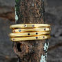 Fine Multi Gemstone Birthstone Gold Stacking Ring, thumbnail 3 of 6
