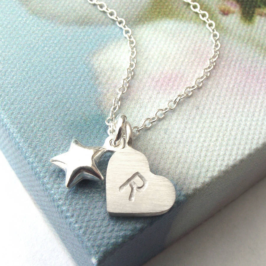 personalised heart and star necklace by zelda wong