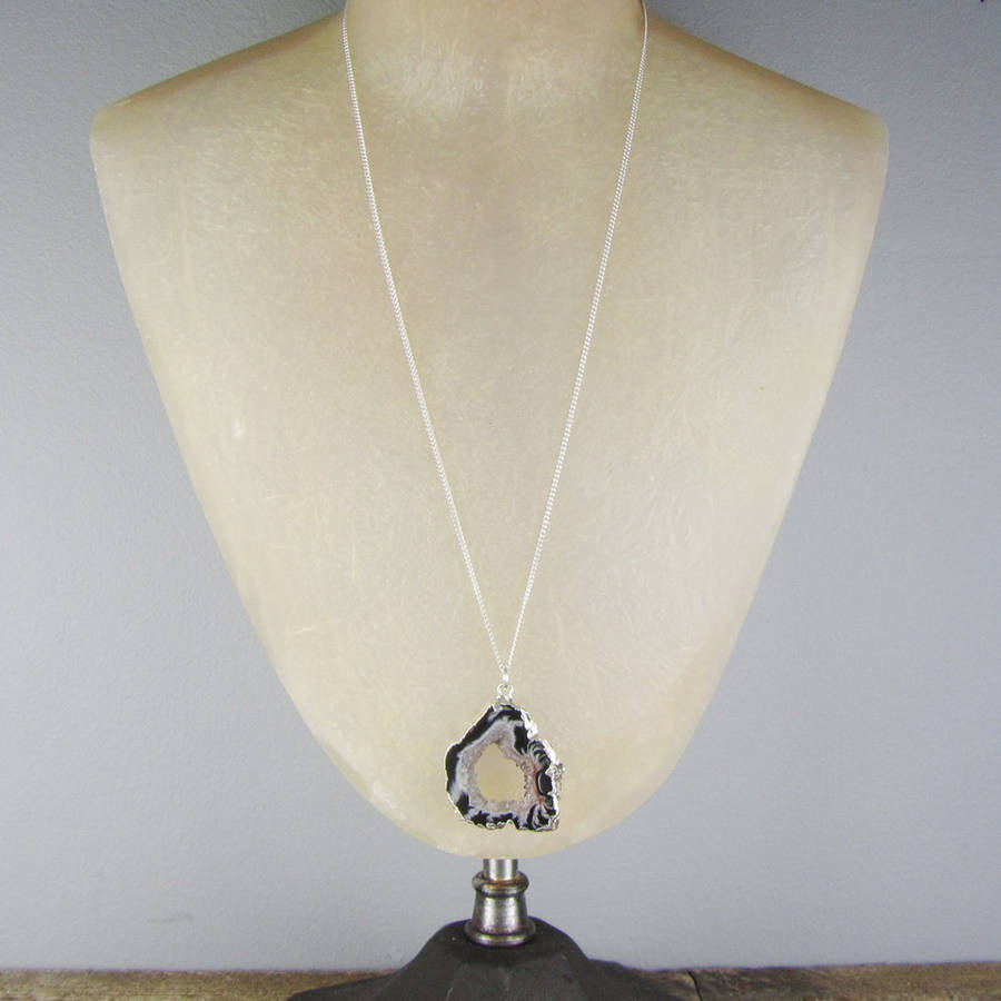 Geode Agate Necklace By Black Pearl | notonthehighstreet.com